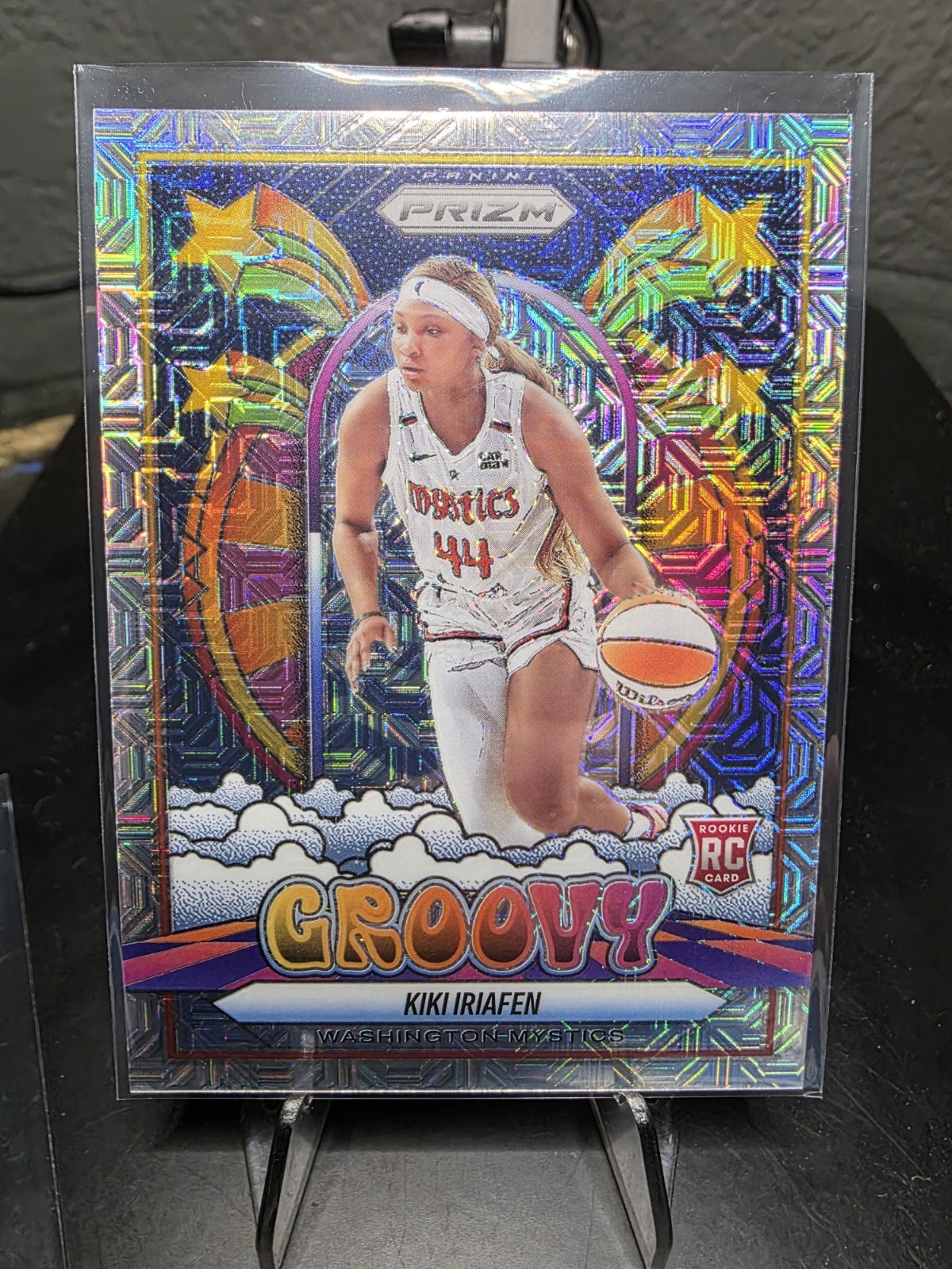 2025 Panini Prizm WNBA Kiki Iriafen Rookie GROOVY Mojo Prizm /25 🔥 RC Mystics