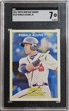 2016 Topps Heritage Minors #165 Ronald Acuna RC 1ST Card Rookie SP SGC 7 NR MINT. rookie card picture