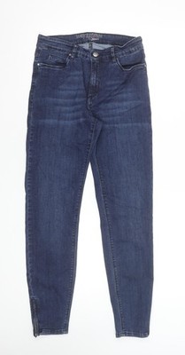 C.RO Magic Fit Damen blau Knöchel Reißverschluss Slim Jeans Größe 10