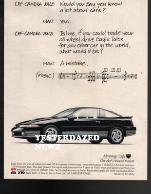 1991 Print Ad for Chrysler Eagle Talon TSI