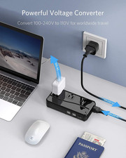 Universal Travel Adapter 100-220V to 110V Voltage Converter 250W with 6A 4-Po...
