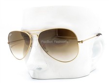 Ray-Ban Aviator Sunglasses RB 3025 001/51 Shiny Gold Brown Gradient 58mm w/case