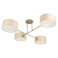 Deckenleuchte Wohnzimmer Stoff Beige Hellbeige E27 L:80 Cm Deckenlampe Flur