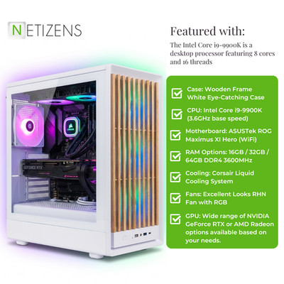 Intel i9-9900K 8 Core 16 Thread Superschnelle CPU 16GB DDR4, 256GB nVme Gaming PC