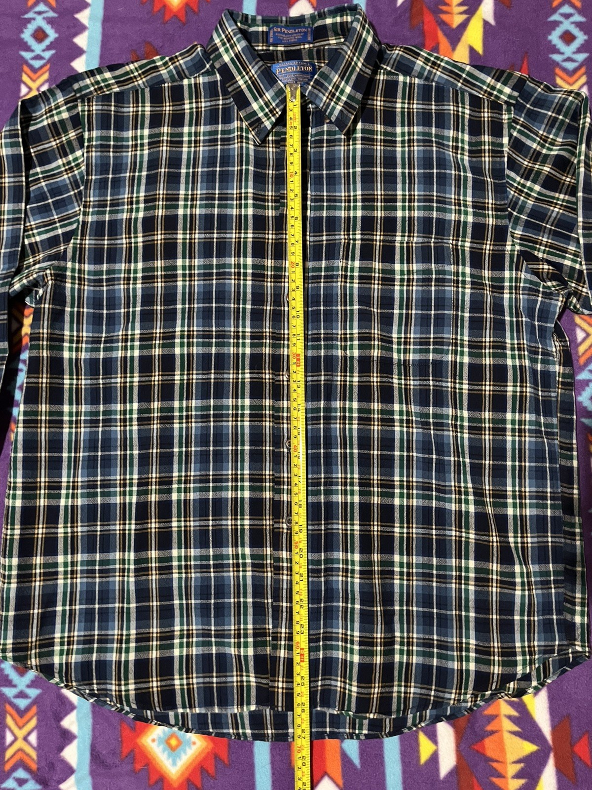 Pendleton Sir Pendleton Button Shirt Mens XL Plai… - image 4