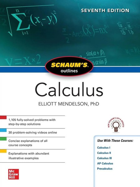 Schaum's Outline Of Calculus, Seventh Edition Elliott Mendelson Taschenbuch 2021-image
