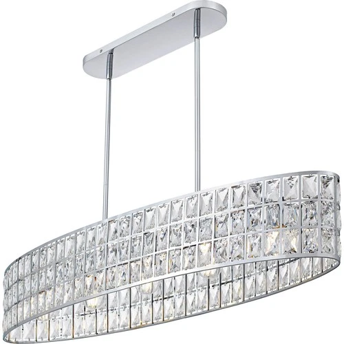 Polished Chrome  Linear Chandelier from the Gibson Collection - Picture 4 of 7