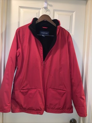 LONDON FOG Women's Size L Red  Jacket Fleece Lining , Zip Front-Pockets