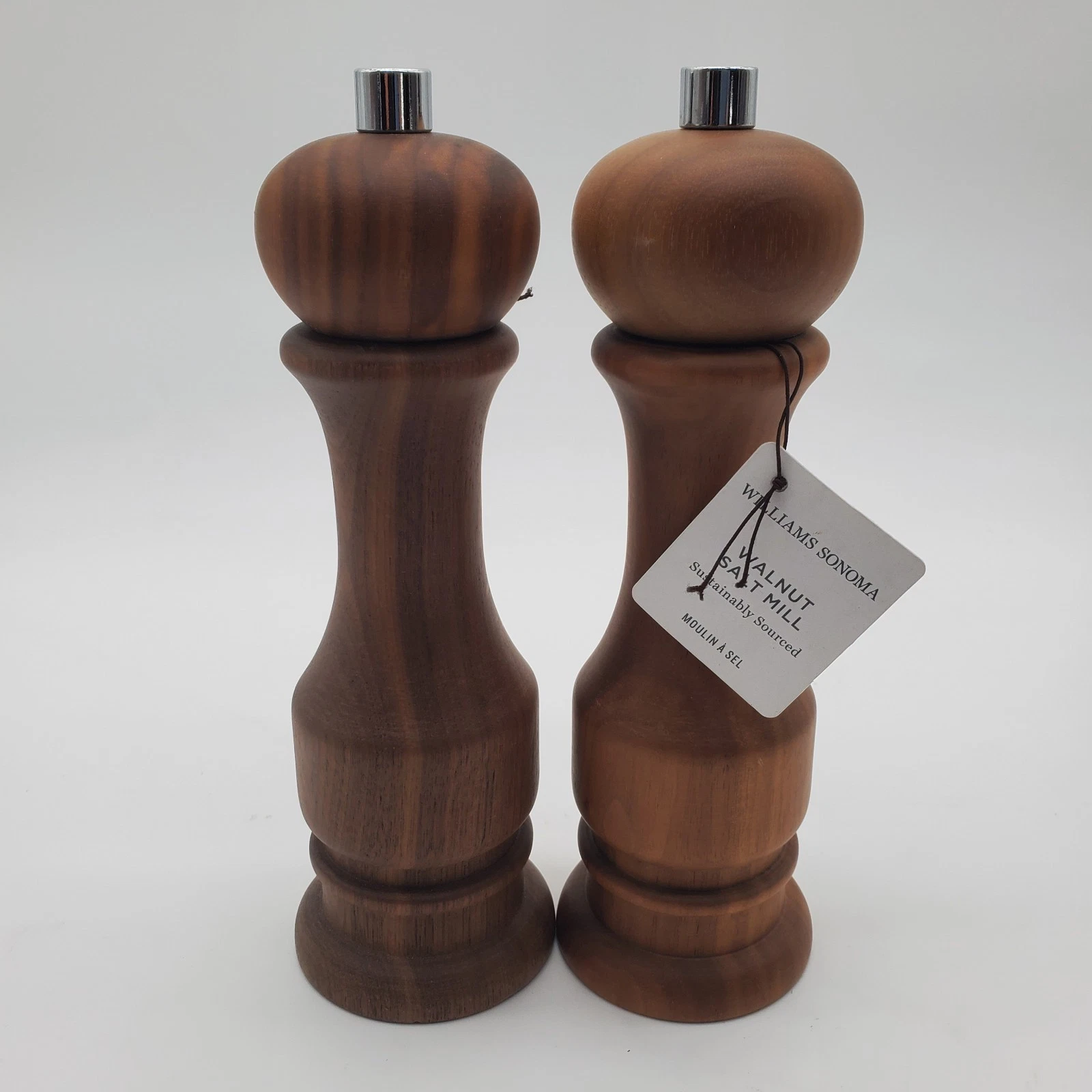 Williams Sonoma 7” Walnut Salt & Pepper Mill Set, Open Box Scuffs Read
Opens in a new window or tab