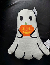 Martha Stewart Halloween Ghost Cushion with Pumpkin Design