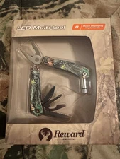 Reward Original LED Multi-Tool 8 Quick Deploying Implements, Camo, Steel, New
