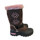 Kids Baffin Courtney Youth Snow Boots Pink Fur Trim Insulated Waterproof Size 1