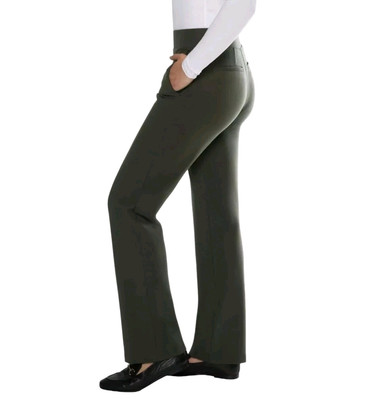 MATTY M Women's M High Rise Knit Pull-on Straight Leg Stretchy Dress Pant  Olive | eBay