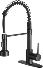 Black Kitchen Faucet with Pull Out Sprayer Stainless Steel Single Handle Spri...