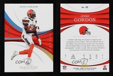 2018 Panini Immaculate Platinum 1/1 Josh Gordon #22