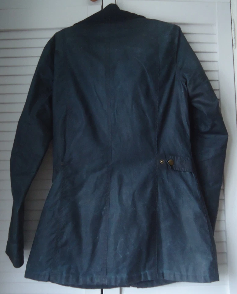Barbour Wax Jacket UK Size 10 Petrol Blue colour Could fit size 6 - 8 - Image 4 of 4