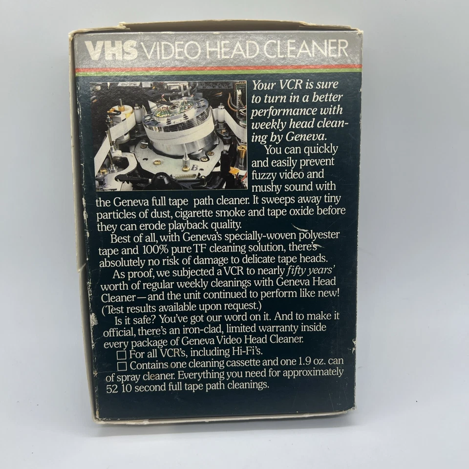 Винтажный 1985 Geneva видео головы очиститель ~ VHS видеомагнитофон влажная система ~ инструкции - Изображение 2 из 4