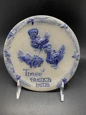 Rowe Pottery Works 3 Three French Hens Plate 12 Days Of Christmas Wall Hanging