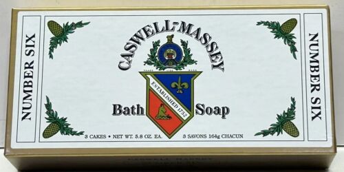 Caswell Massey Number Six Bath Soap Box Set 3 x 5.8 oz Cakes *NIB* - Sealed