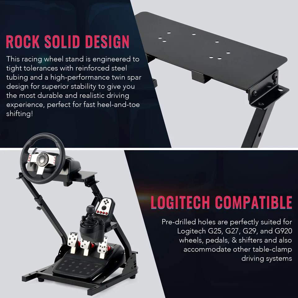 游戏赛车模拟器座舱 - 方向盘支架适用于 PS4/5 XBOX G29 G920 — 第 4/4 张图片