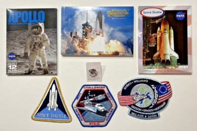 NASA PIN POSTCARDS & PATCHES SPACE EXPLORATION KENNEDY SPACE CENTER Lot of 7