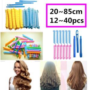 25 85cm 12 40pcs Magic Curlers Long Hair Spiral Curl Formers