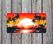 Palm Trees And Sunset Novelty License Plate 69