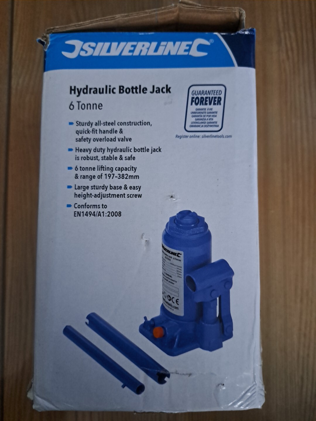 Silverline 457050 Hydraulic Bottle Jack 6 Tonne