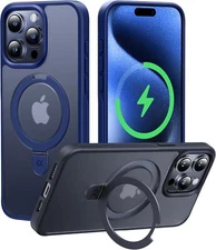 CASEKOO Magicstand Case Designed for iPhone 15 Pro Blue NEW