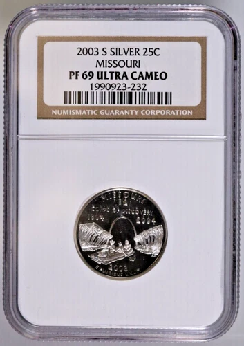 2003-S Silver 25C Missouri NGC PF69 Ultra Cameo