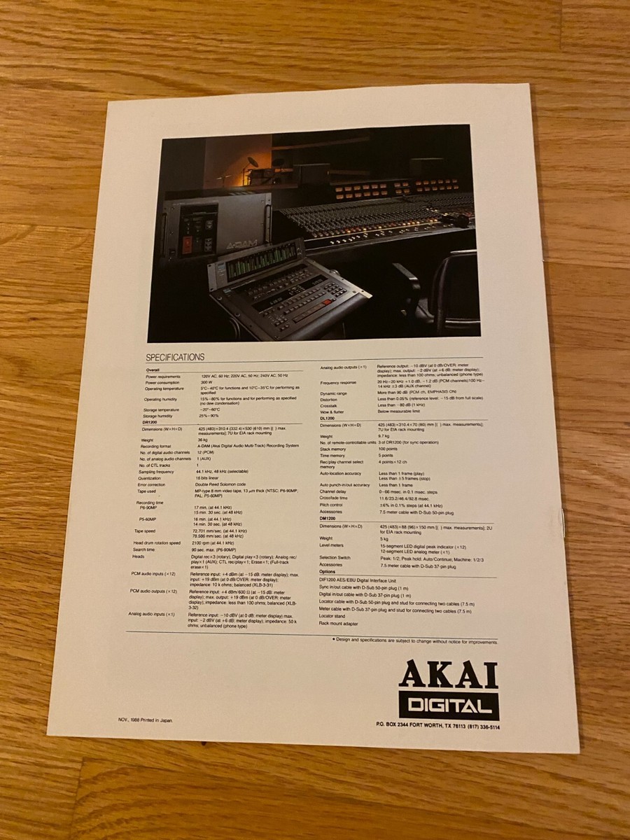 Akai Digital A-Dam Audio Multitrack Recording System DR1200