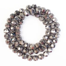 70Pcs 10mm Faceted Brown Crystal Round Ball Loose Beads SK63918