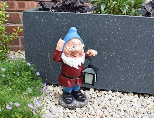 Gnome Garden Ornament Fairy Dwarf Statue LED Solar Lantern Light Décor UK GIFTS - Picture 61 of 61