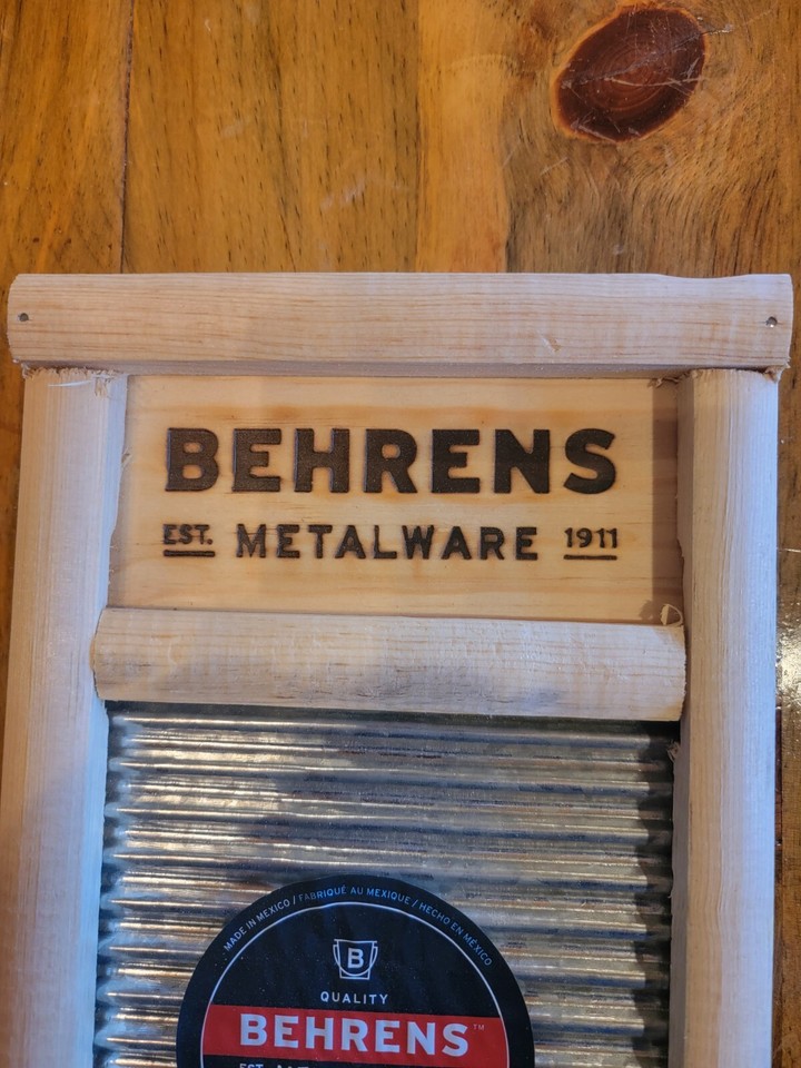 12er Pack Waschbretter Von Behrens – Verzinkte Metalloberfläche, Holzrahmen, Vintage Stil