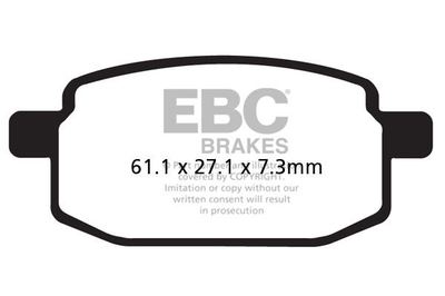 EBC Brakes SFA169HH Sintered Scooter Brake Pad EBC Brakes SFA169HH Sintered Scooter Brake Pad