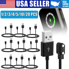 Universal 2-Pin USB Data Charging Cable Magnetic Charger For Smart Watch 1-20PCS