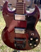 Rare Vintage 70's Crucianelli Espana SG Type Electric Guitar For Parts Or Repair