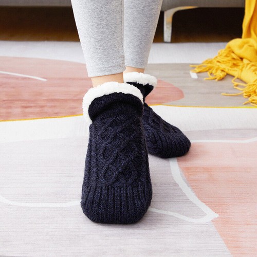 Women Slipper Socks with Gripper Winter Non Slip Thick Fuzzy Warm Socks Cozy USA - Imagen 20 de 29