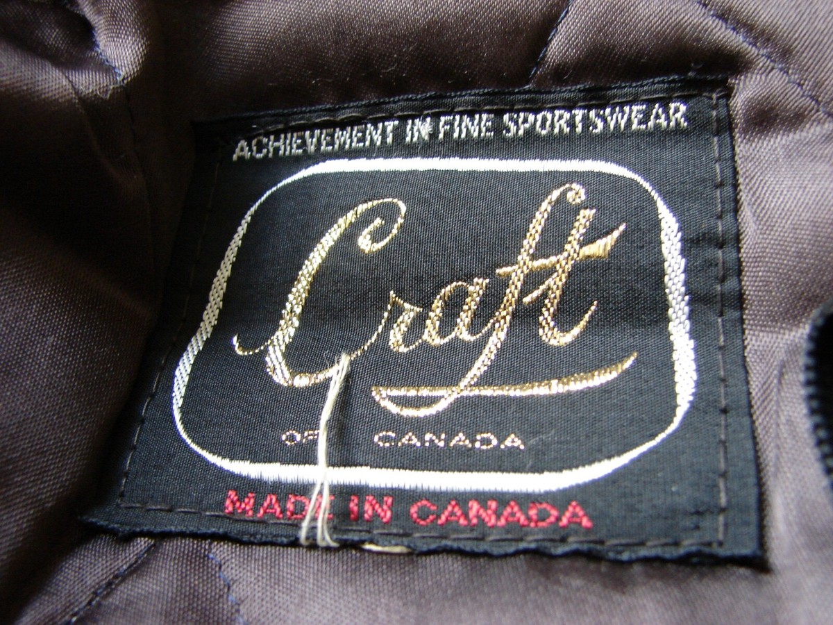 Unisex Vintage 80s CRAFT of Canada Brown Spread Collar Long