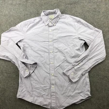 J Crew Shirt Men Medium Purple Solid Lightweight Cloth Long Sleeve Slim *