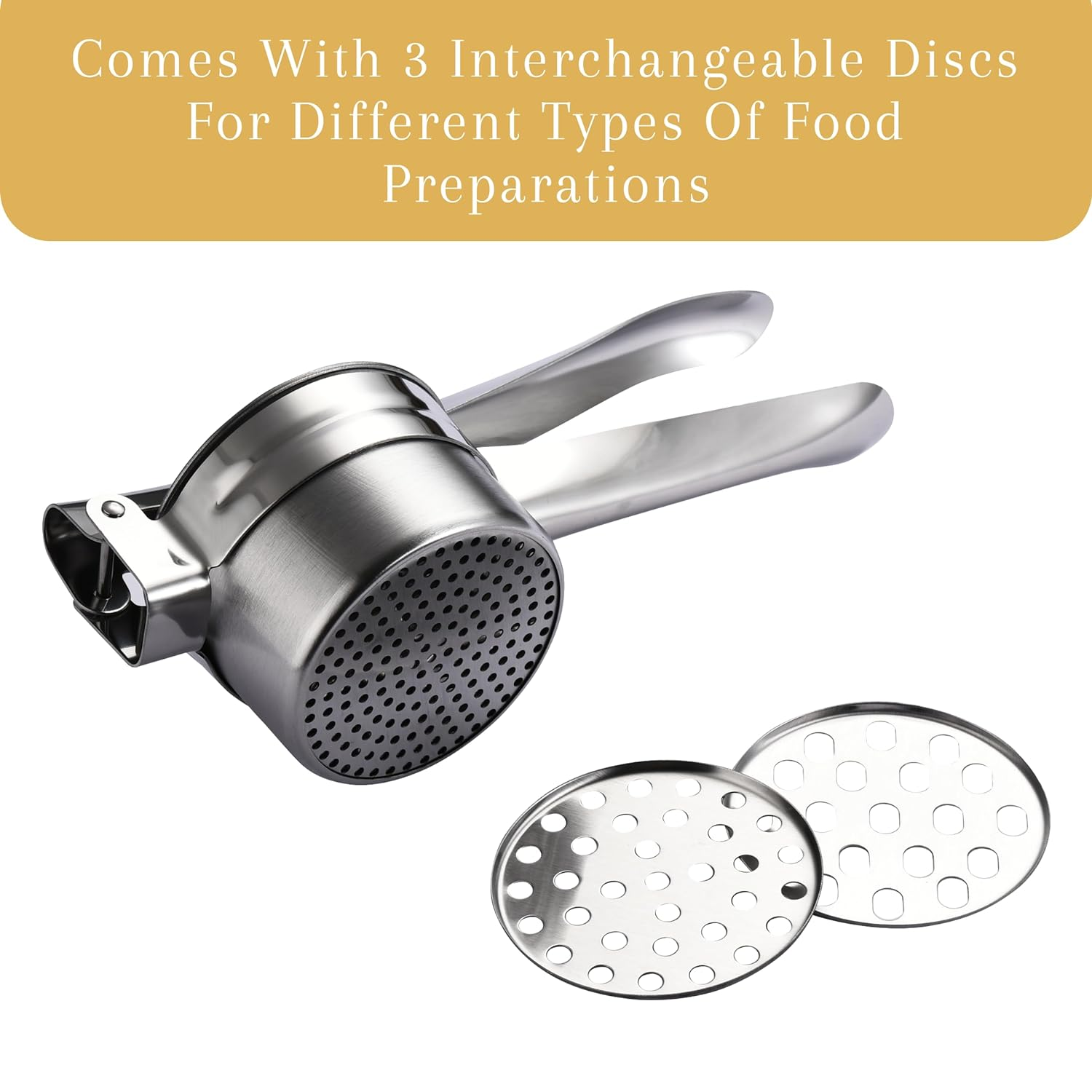 2LB Depot Potato Ricer with 3 Interchangeable Discs Potato Masher