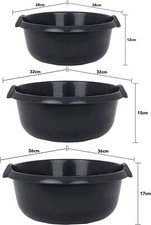 Round Washing Up Bowl 28cm/32cm/36cm Kitchen Caravan Sink Basin Made in Britain