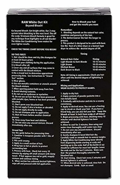 Raw Hair Color Beyond Bleach White Out Kit Includes Conditioning