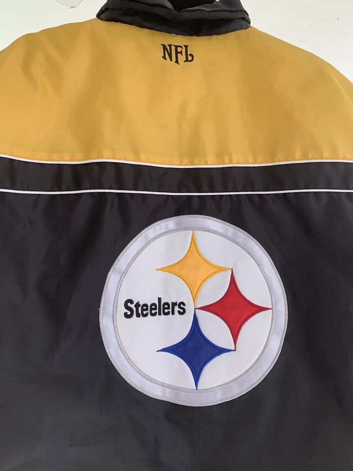 Vintage Pittsburgh Steelers NFL Jacket Coat LARGE L NICE Football Coat Bomber - Image 4 of 4