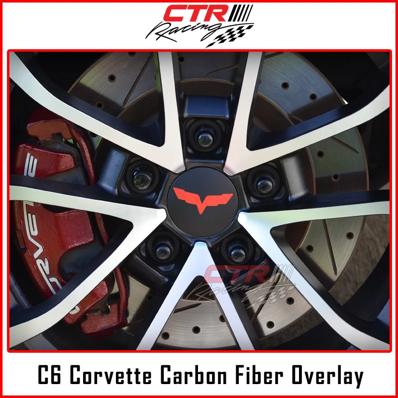C6 Corvette Wheel Center Cap Rim Overlay Decal Carbon Fiber 2005-2013 - Изображение 2 из 2