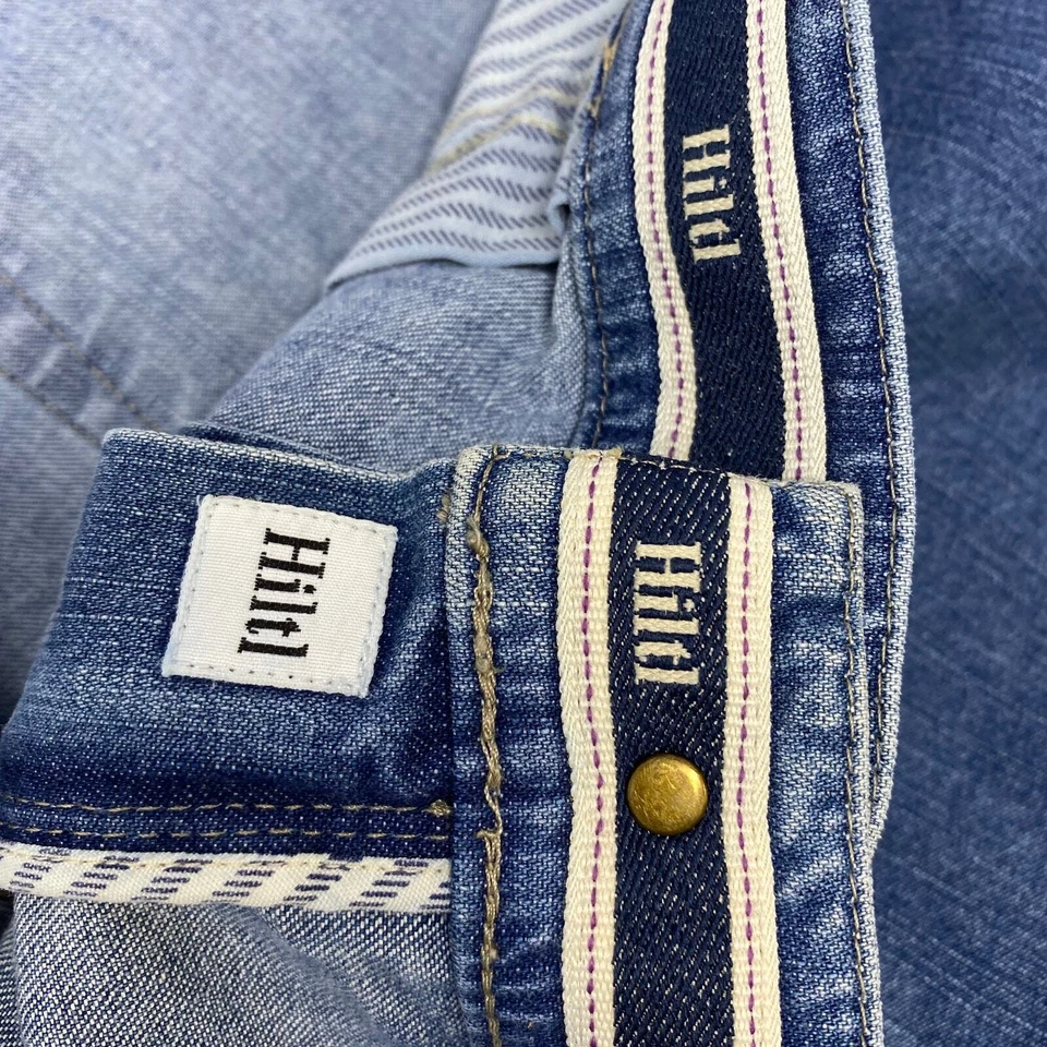 Hiltl Mens 42x25 Blue Medium Wash Wide Leg 5 Pocket Jeans - Image 3 of 4