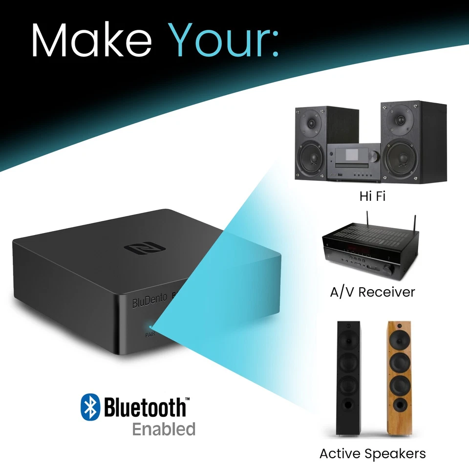 BluDento B1 True Hi-Fi aptX HD NFC Bluetooth v5.1 Audio Receiver COAX OPTICAL - Image 4 of 4