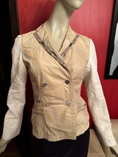 Jill Sander Mixed Media Leather Canvas Fitted...