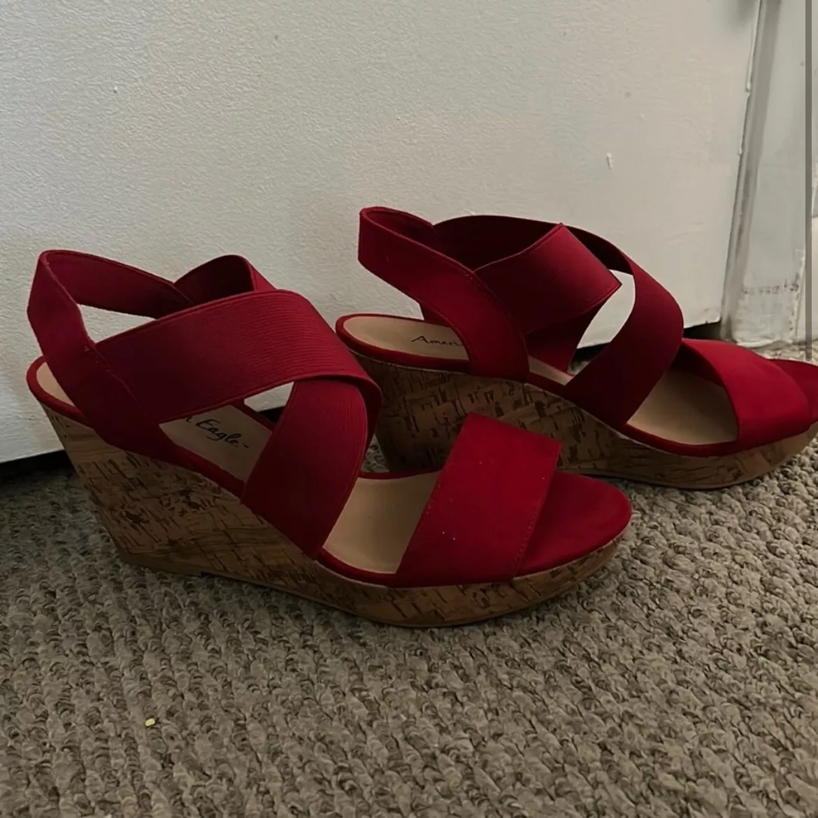 Beautiful wedges. Red American eagle heals. Perfect condition. eBay