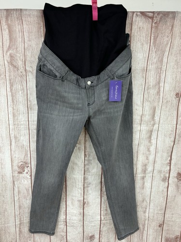 SERAPHINE GRAUE UMSTANDSJEANS ÜBERBAUCH SKINNY UK 14 CASPER STRETCH | BRANDNEU